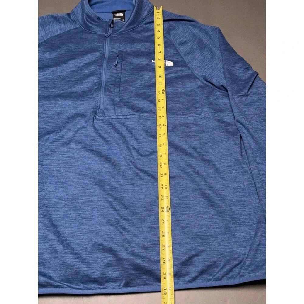 The North Face Pullover Mens XXL Heather Blue Fleece 1/4 Zip Long Sleeve Outdoor